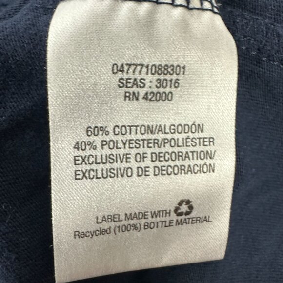 Basic Editions Womens Navy Blue Lace Accent T-Shirt Size IX - Picture 5 of 6